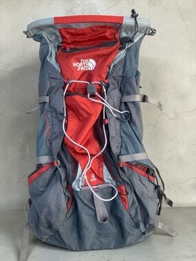 The North Face Skareb 40 Gray and Red Backpack